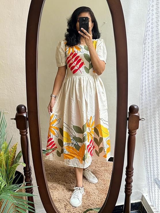 Shasmi Floral Print Midi Dress